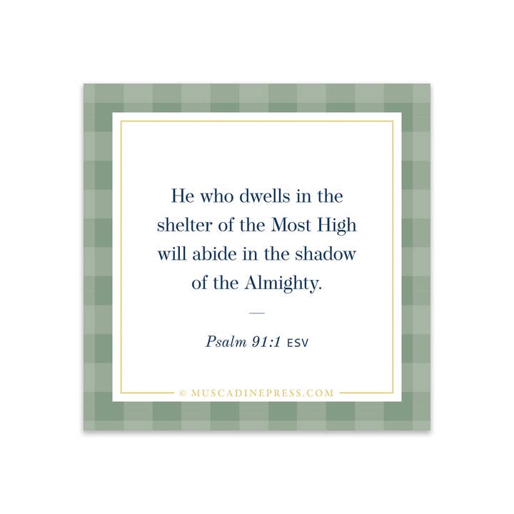 Muscadine Press - Wholesale Sticker - Scripture Static Cling, He Who Dwells
