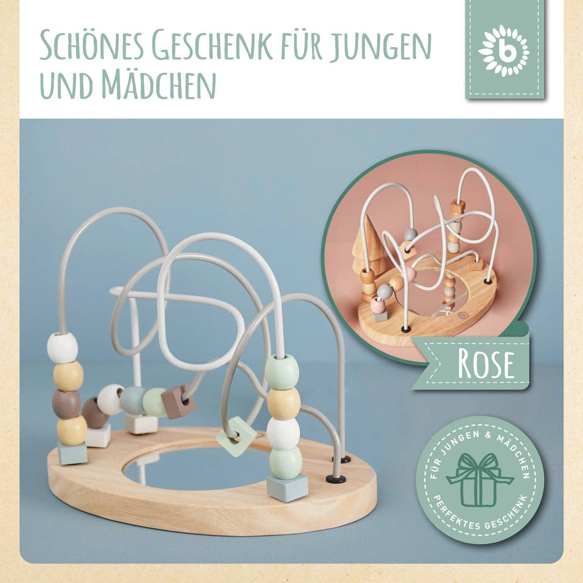 Bieco Spielwaren - Wholesale Wood Toy - Kids - Motor skills loop with mirror reef5