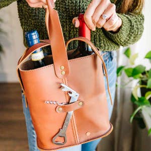tilvini Genuine Leather Wine-Tote Bag With Insulated Wine Bottle  Compartment. Wine-Gift-For-Women. W…See more tilvini Genuine Leather  Wine-Tote Bag