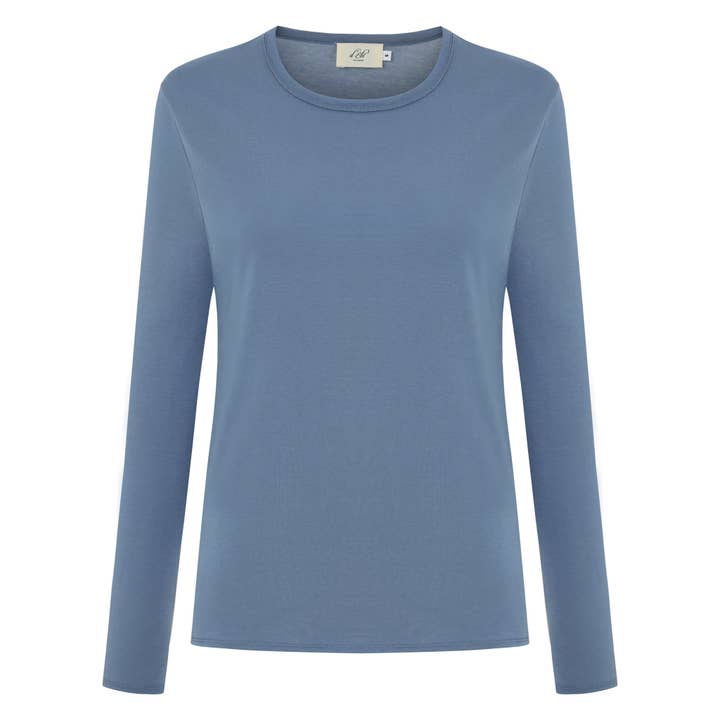 Mira Round Neck T-Shirt L/S Single Jersey Country Blue for wholesale by d'Els - Elsa Altaras Nasi und Nasi GbR