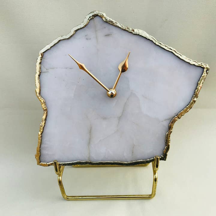 Reloj de pared grande de ágata blanca/mesa/momento personalizado para venta al por mayor de The Tangerine Store