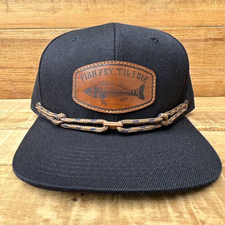 Midwest Apparel - Wholesale Flat Brim Cap - Unisex - Black Fish Fry Hat2