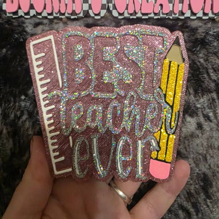 Buckin J Creations - Venta al por mayor Ambientador de coche - Mujer - Ambientador de coche hecho a mano "Mejor profesor/a del mundo".0