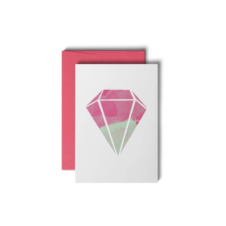 Karte Design Berlin - Wholesale Love Card - Everyday Card & Envelope – “Can't Buy Me Love” (Magenta Gem) 1