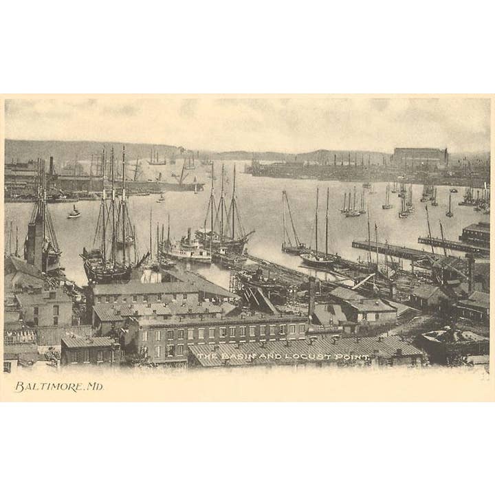 Greeting Card MD-174 Basin and Locust Point, Baltimore for wholesale by Found Image Press