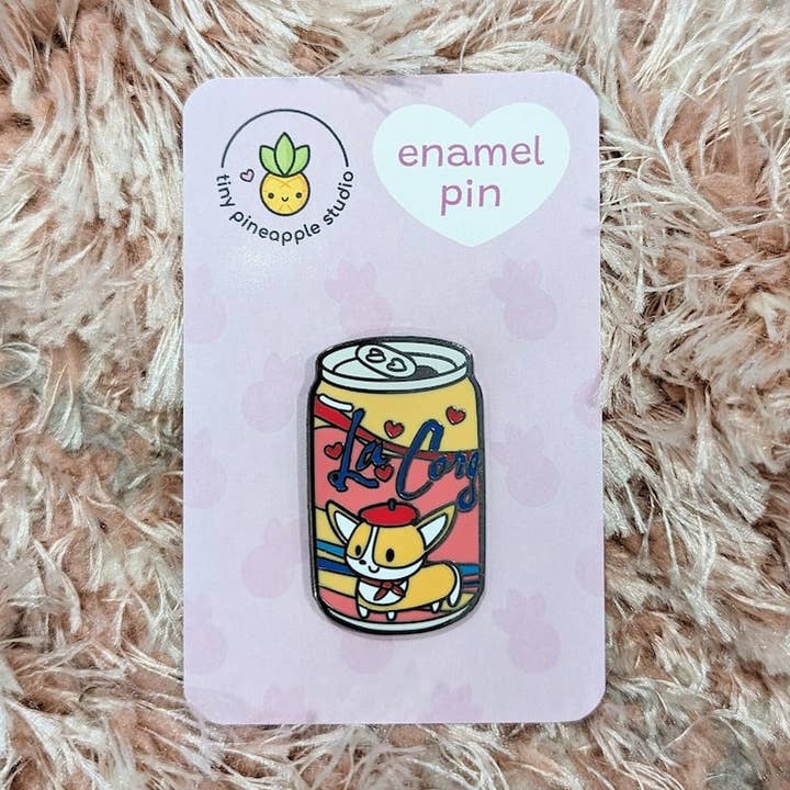 La Corg Enamel Pin for wholesale by Tiny Pineapple Studio