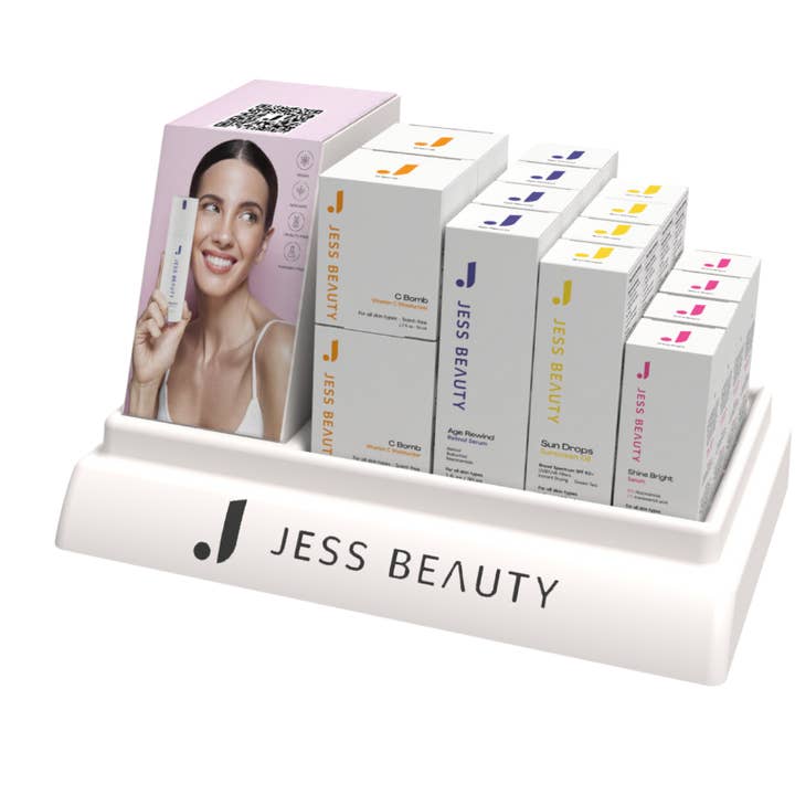 Beauty Counter Display for wholesale by Jess Beauty Products, LLC