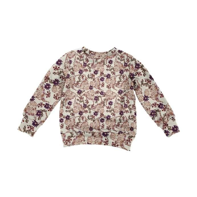 Floral Cow Sweater for engroshandel hos Elizabelle James & Co