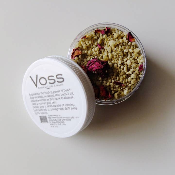 Voss Botanicals, LLC - Wholesale Bath Salts - Rose And Chamomile Bath Salt | Detoxifying Dead Sea Salt | Aromatherapy Bath Salt | High Mineral Therapeutic Bath Salt | Seaweed To Detoxify