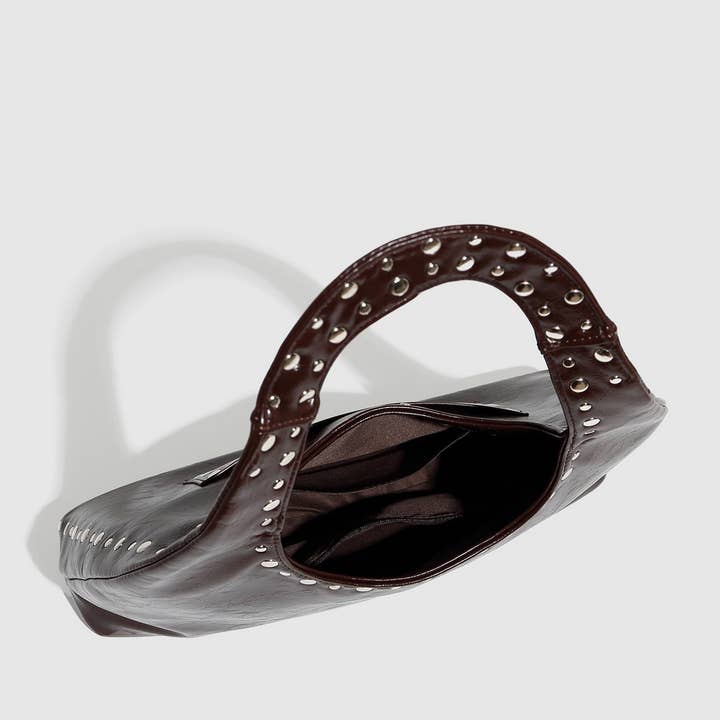 Brown Vintage Punk Studded Large Tote Shoulder Bag_CWAB5687 for wholesale on Faire5