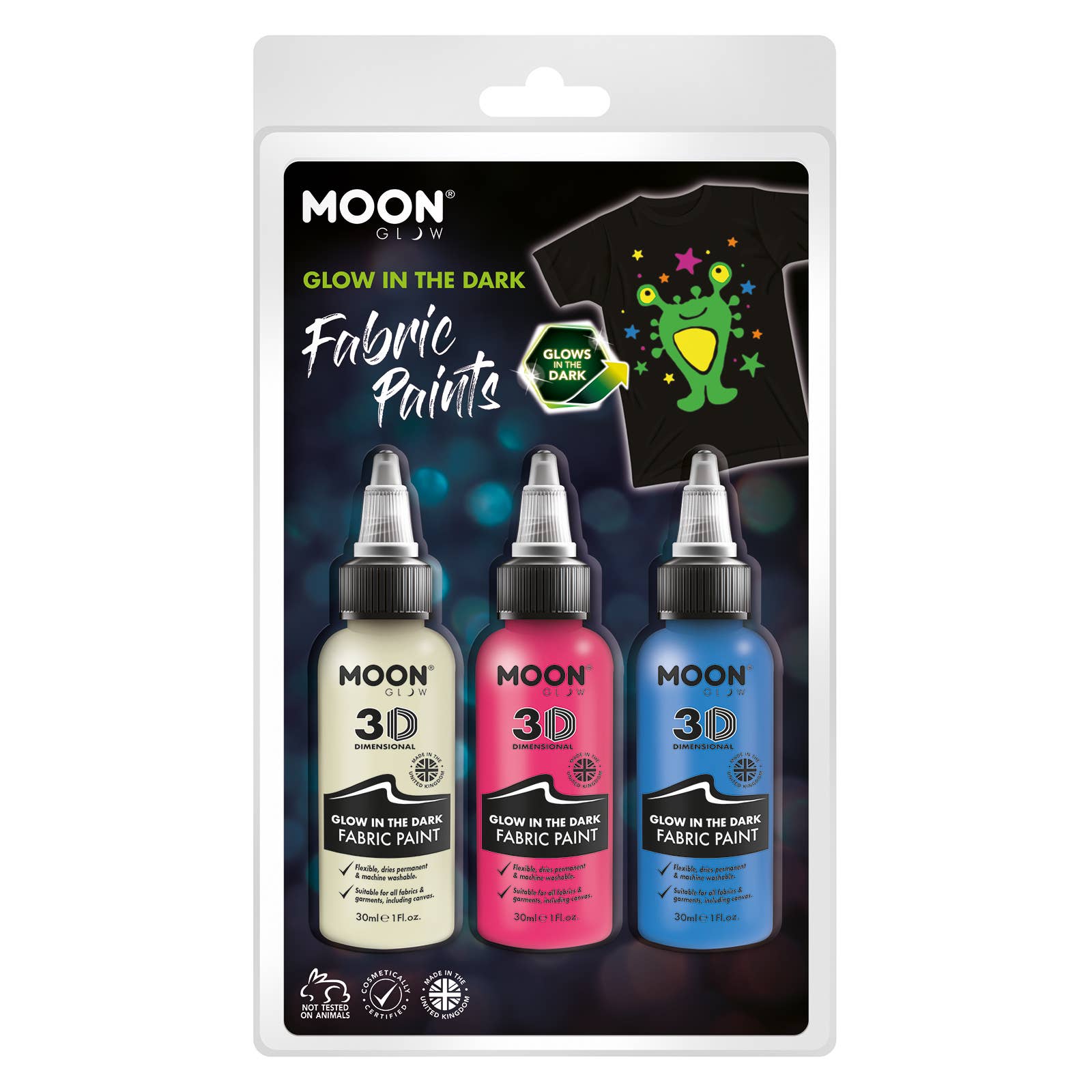 Moon Makeup - Wholesale Fabric Paint - Clamshell - Glow in the Dark Fabric Paint, 30ml9