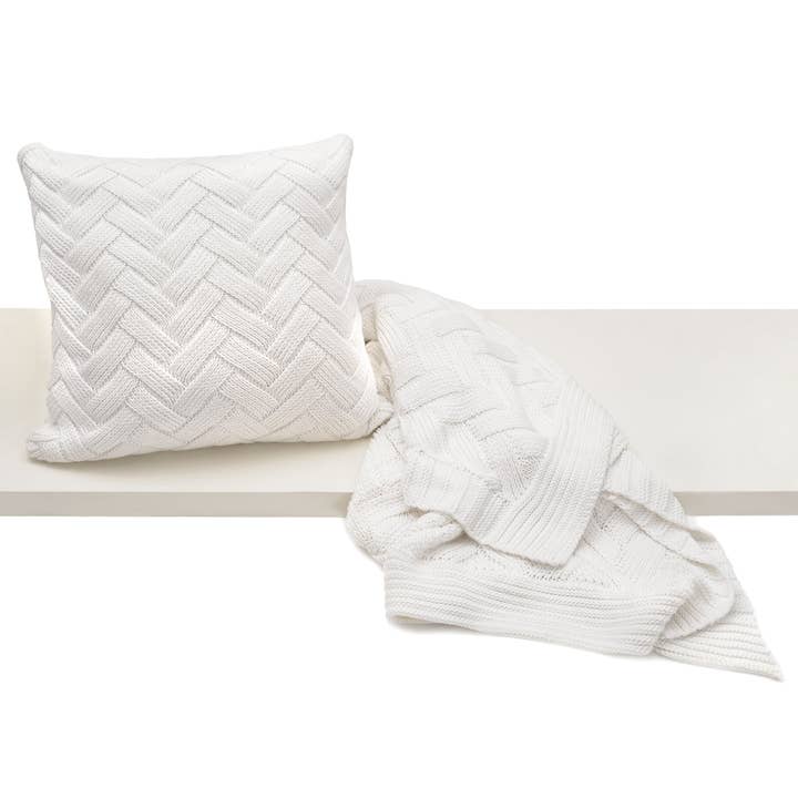 Merben International Inc. - Wholesale Throw Pillow Cover - Racquel Pillow - White 24"x24"1