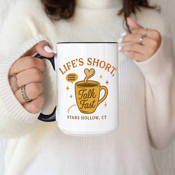 La vie est courte, parlez vite | Tasse à café en céramique 15oz pour la vente par Oakbury Designs