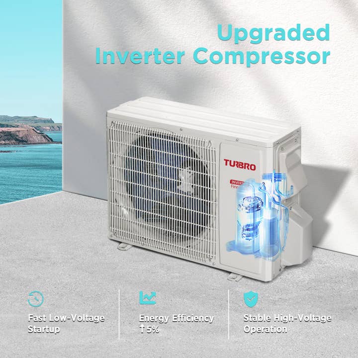 TURBRO - Wholesale HVAC Supplies - Finnmark 12000 BTU WiFi Ductless Mini Split AC with Heat Pump, 115V/230V