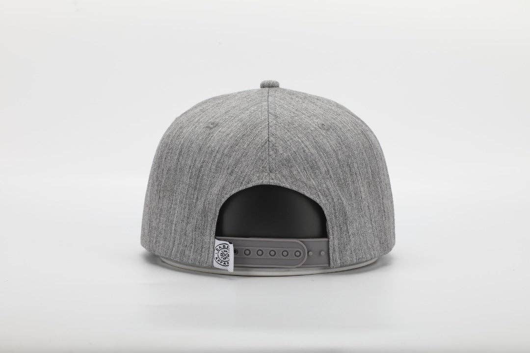 Dadbod Apparel – wholesale Flat-brimmed cap – Men's – DadVibes Classic - Snapback (Heather Grey)5