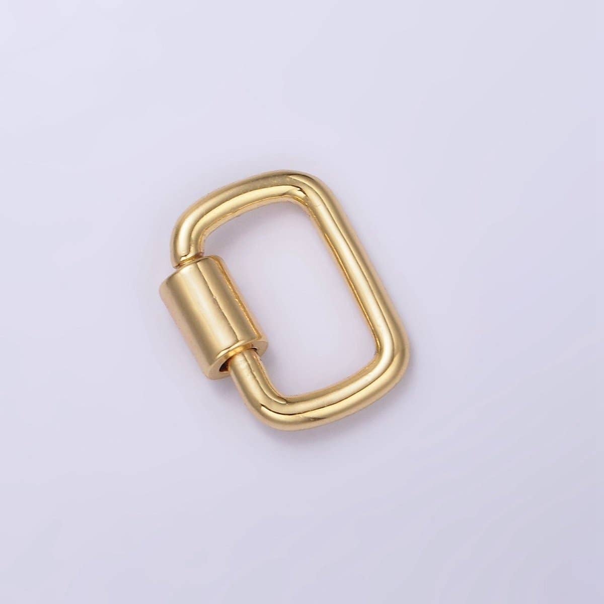 Aim Eternal - Wholesale Clasp - 24K Gold Filled 14mm Carabiner Rectangular Jewelry Findings Supply | Z578