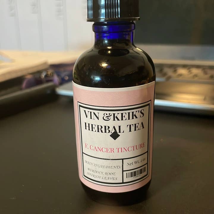 F. Cancer Tincture for wholesale by Vin & Keik’s Herbal Tea, LLC