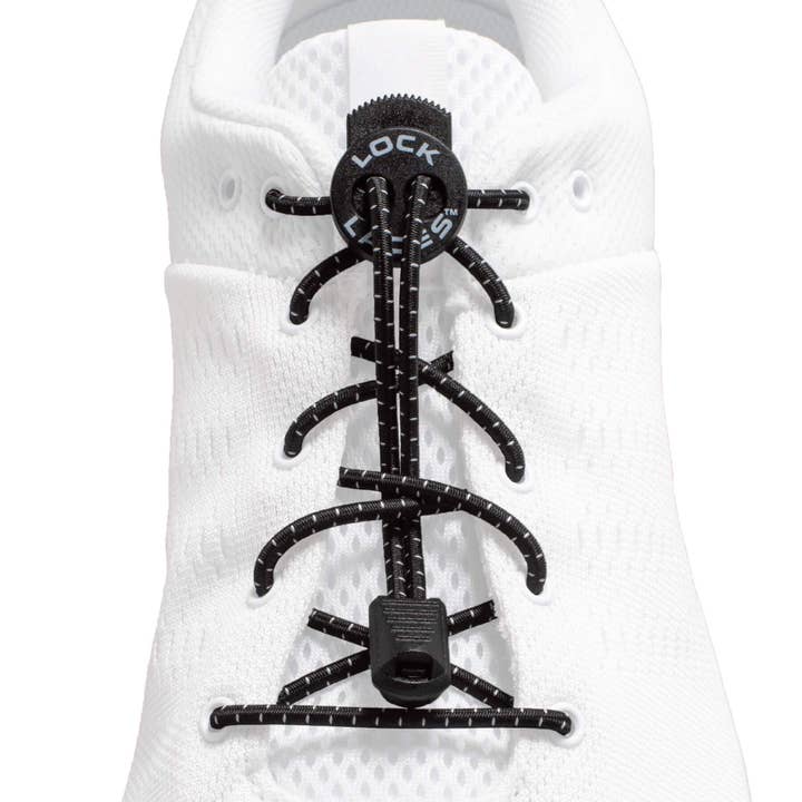 LOCK LACES - Wholesale Shoelaces - Men's - Black No-Tie Elastic Men's Shoelaces