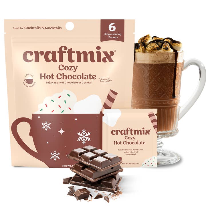 Cozy Hot Chocolate & Cocktail Mixer - 6 Servings Multipack for wholesale by Craftmix