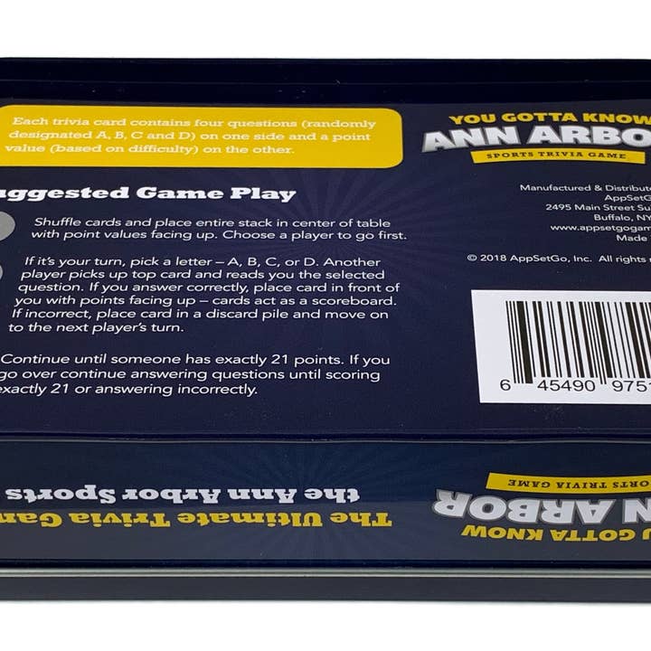 You Gotta Know Games - Wholesale Card Game - You Gotta Know Ann Arbor - Sports Trivia Game (12)2