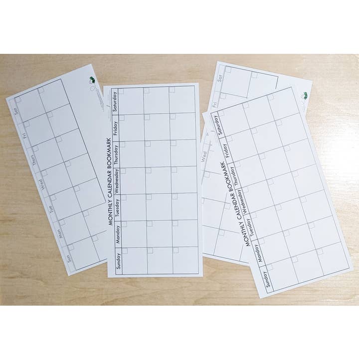 BeeGreen & CraftsPlannersPlus - Wholesale Bookmark - NEW~Monthly Calendar Bookmark –Dates & Appointment Reminders1