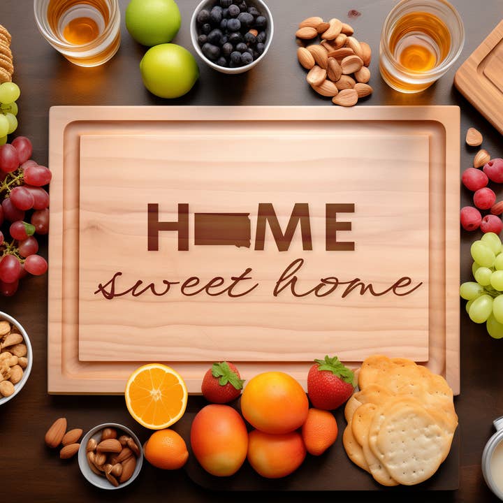 South Dakota Home Sweet Home Cutting Board - Custom State for wholesale by Southern Farm Signs