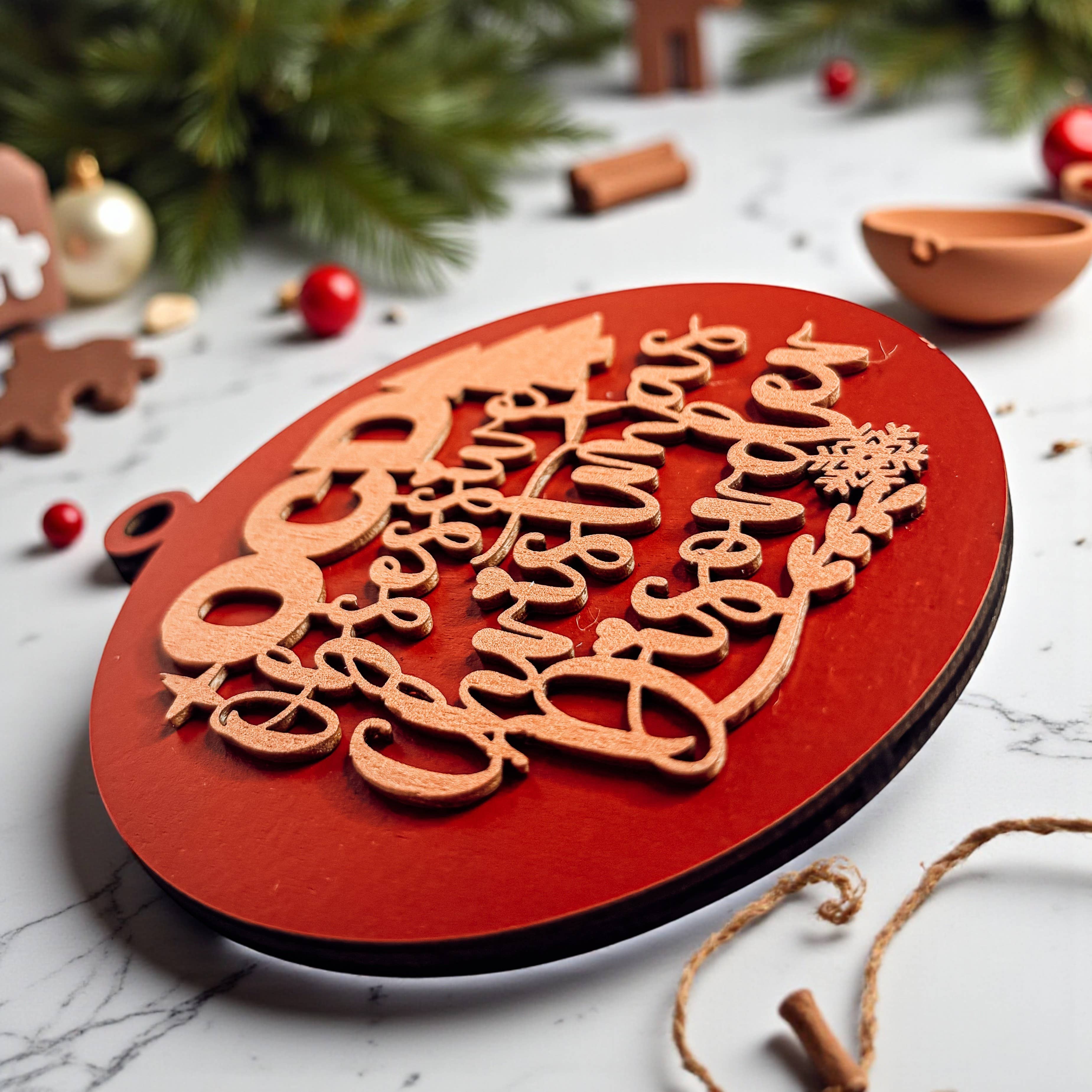 Gia Roma - Wholesale Ornament - Hanging Christmas Decor + Handmade Wooden Ornament Funny194