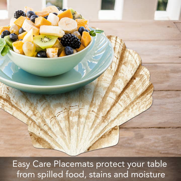 CounterArt/Highland Home/Thirstystone - Wholesale Placemat - Sea Shell Shaped Reversible Flexible Plastic Placemat2