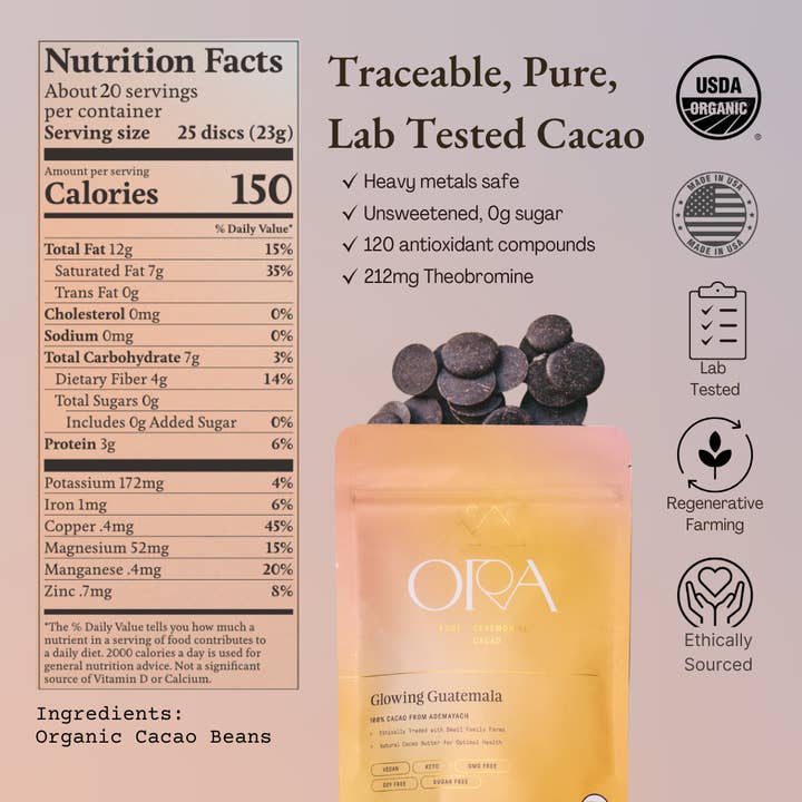 Ora Cacao - Wholesale Hot Cocoa Mix/Kit - Glowing Guatemala 100% Cacao - Organic Ceremonial Chocolate1