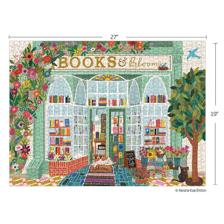 WerkShoppe – Engroshandel Puslespil - Voksen – Books And Blooms puslespil med 1000 brikker4