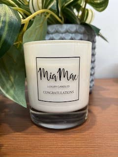 "Congratulations" Candle for wholesale by MiaMae Luxury Candles