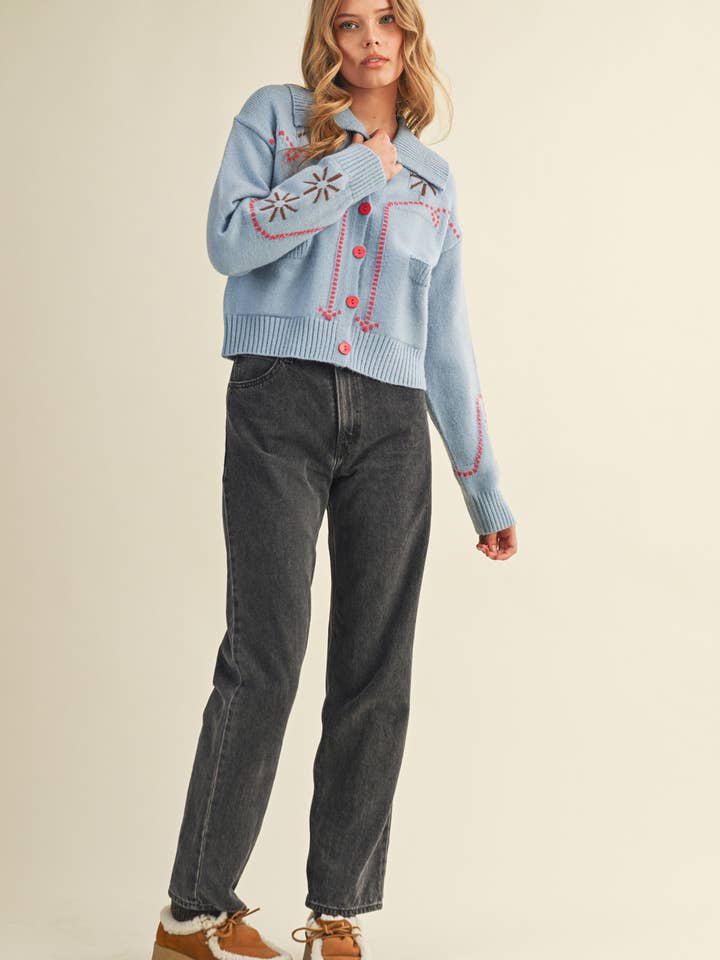 &MERCI - Wholesale Cardigan - Women's - WESTERN DESIGN SWEATER CARDIGAN MSW1121744