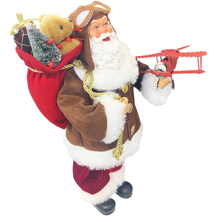 Santa’s Workshop Inc. - Wholesale Christmas Decoration - 12" Santa Pilot1