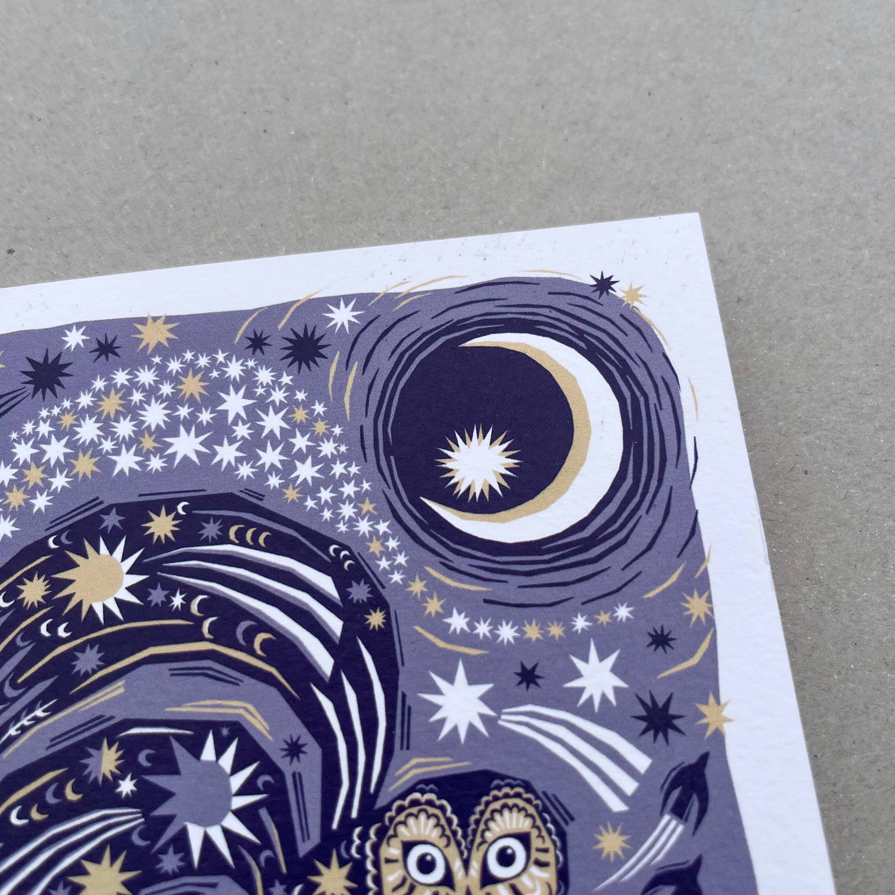 Folded Forest – wholesale Everyday greeting card – Greetings Card - Midnight Owl1