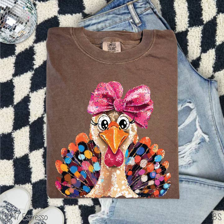 Bama Screens - Wholesale Graphic Sweatshirt - Women's - Glam Glitter Brushstroke Turkey #BS83874
