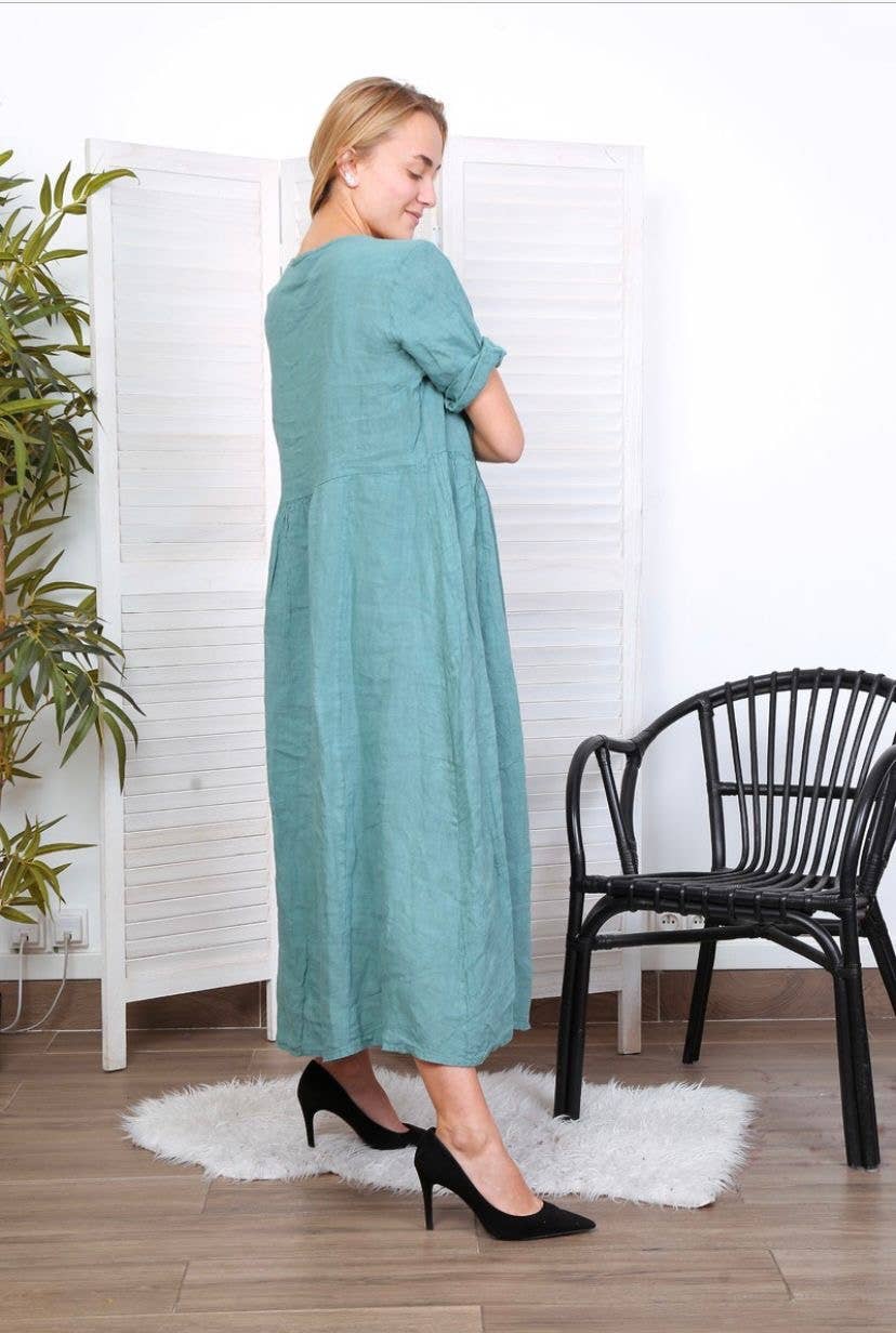 LÉA & LUC - Wholesale Dress - Women's - Long dress in 100% linen REF.714842