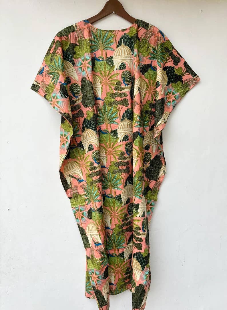 bhavnas boutique - Vente Caftan – femme - Robe caftan imprimé floral indien en coton3
