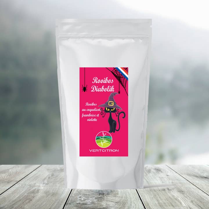 Diabolik Rooibos (raspberry, violet, poppy) for wholesale by Vert Citron