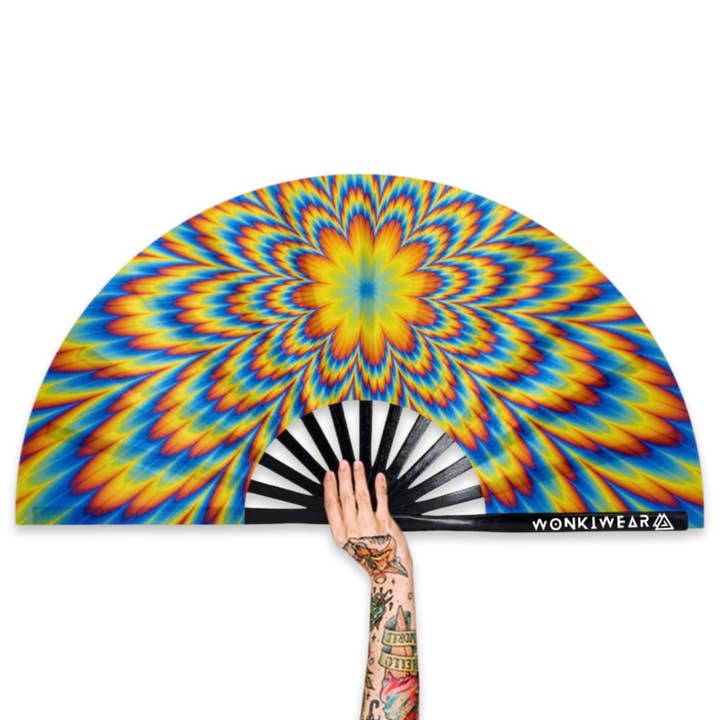 XL Festival Fan - Silky Tripping for wholesale by Wonkiwear Ltd