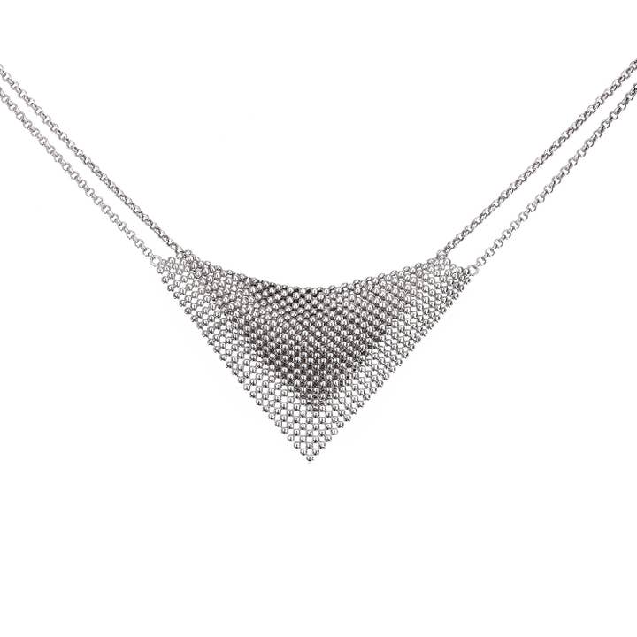 Colar Bib em Prata EP 18,5" Perline por atacado de Luxe on Main LLC