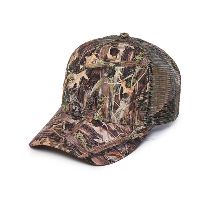 David And Young - Wholesale Trucker Hat - Unisex - CAMO Real Forest Print Mesh Trucker Hat