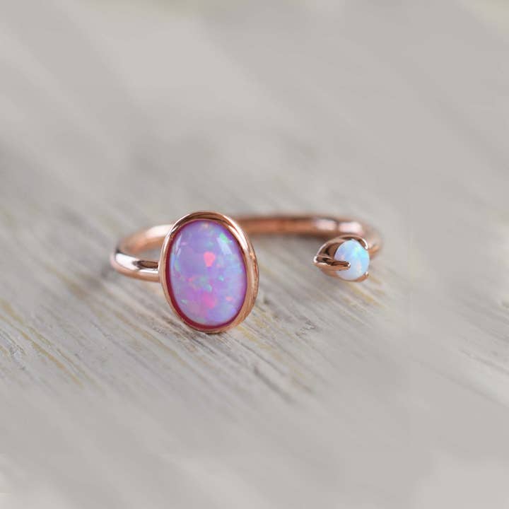 La Kaiser – Großhandel Mehrsteinige Ringe – Roségoldene Zuckerwatte Dualband4