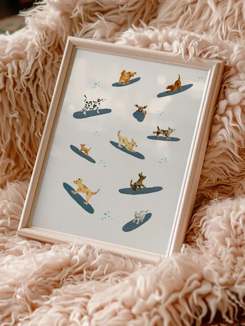 Sabina Fenn - Wholesale Art Print - Dogs Surfing Art Print 5