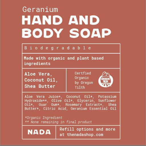 Savon biologique pour les mains et le corps à recharge en vrac | 5 gallons pour la vente par The Nada Shop