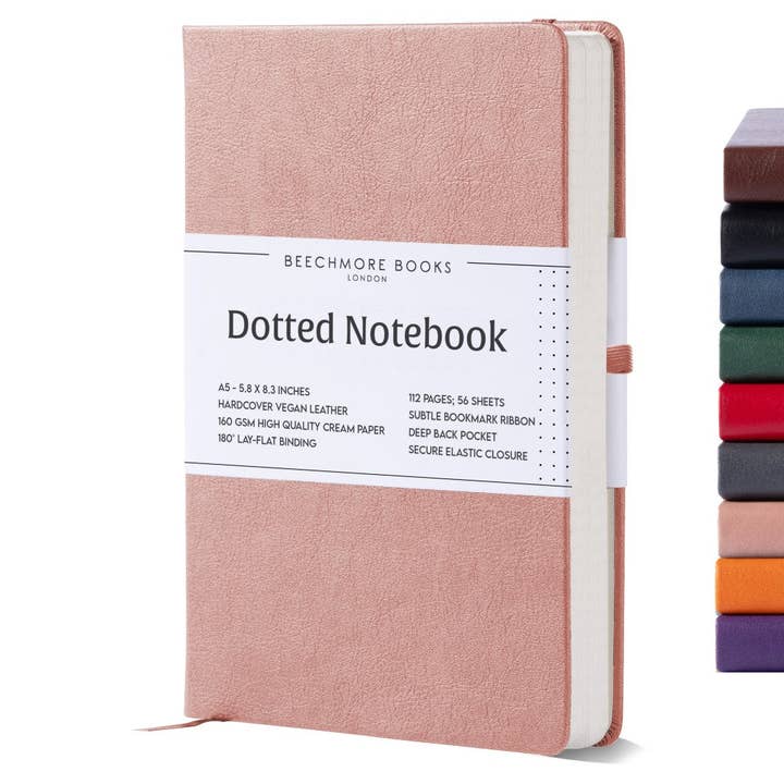 A5 Dotted Notebook - Rose Wood for wholesale by Beechmore Books