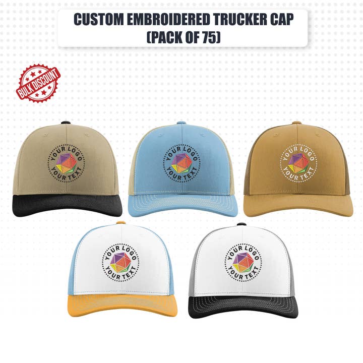Custom Embroidery Richardson Cap With Your Logo - Pack of 75 for wholesale by TSS Printing