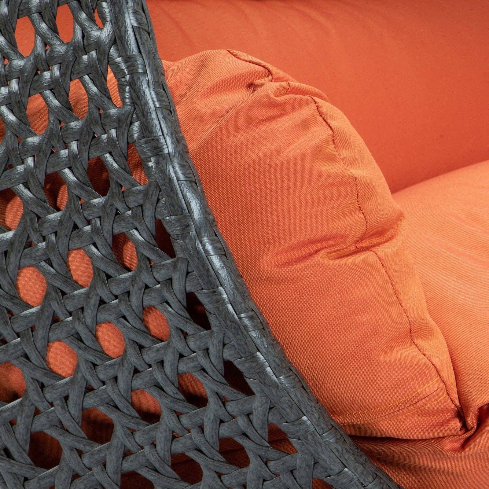 LeisureMod - Wholesale Egg Chair - Modern Charcoal Wicker Hanging Double Seater Egg Swing Chair95