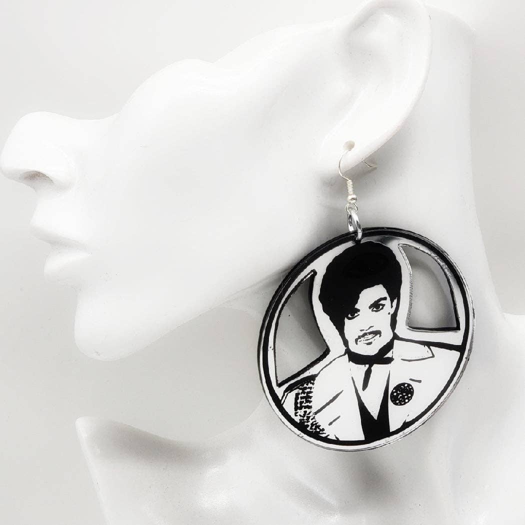 Mixtape Your Life - Wholesale Dangle Earrings - Rude Boy (Prince) Mirror Acrylic Earrings1