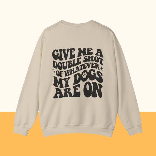 Backprint Heavy Blend™ Crewneck Sweatshirt "Double Shot" für den Großhandel von Pawzlove