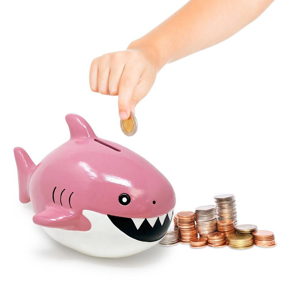 Isaac Jacobs International - Wholesale Money/Piggy Bank - Kids & Baby - Isaac Jacobs Ceramic Shark Coin Bank, Fish Piggy Bank7